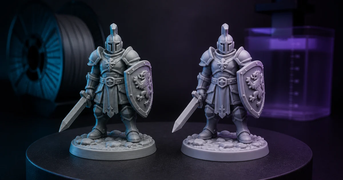 Обложка статьи «SLA vs FDM для миниатюр: на чём печатать D&D, варгеймы и фигурки»
